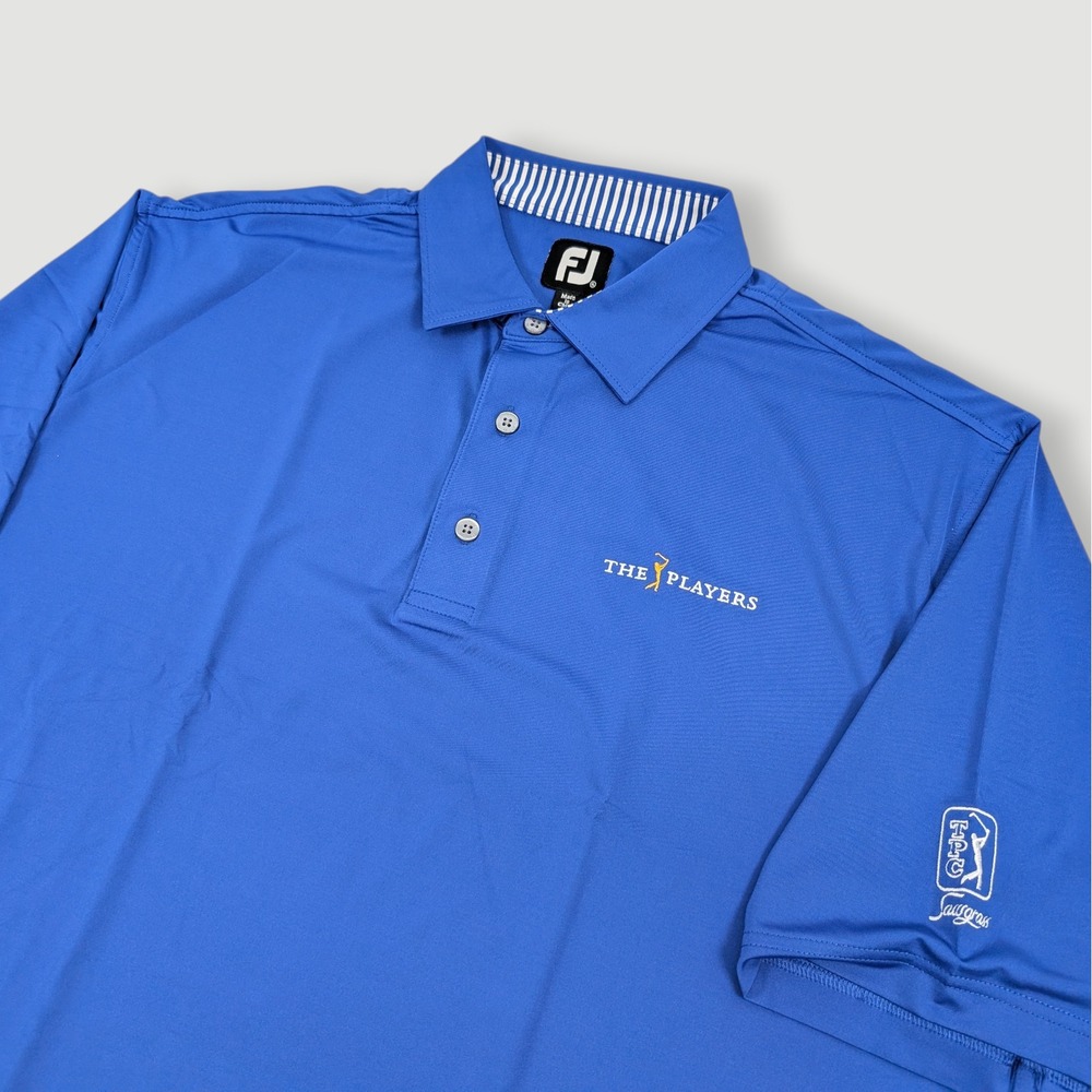 FootJoy The Players TPC Sawgrass Polo Shirt Mens XL Blue Performance Golf